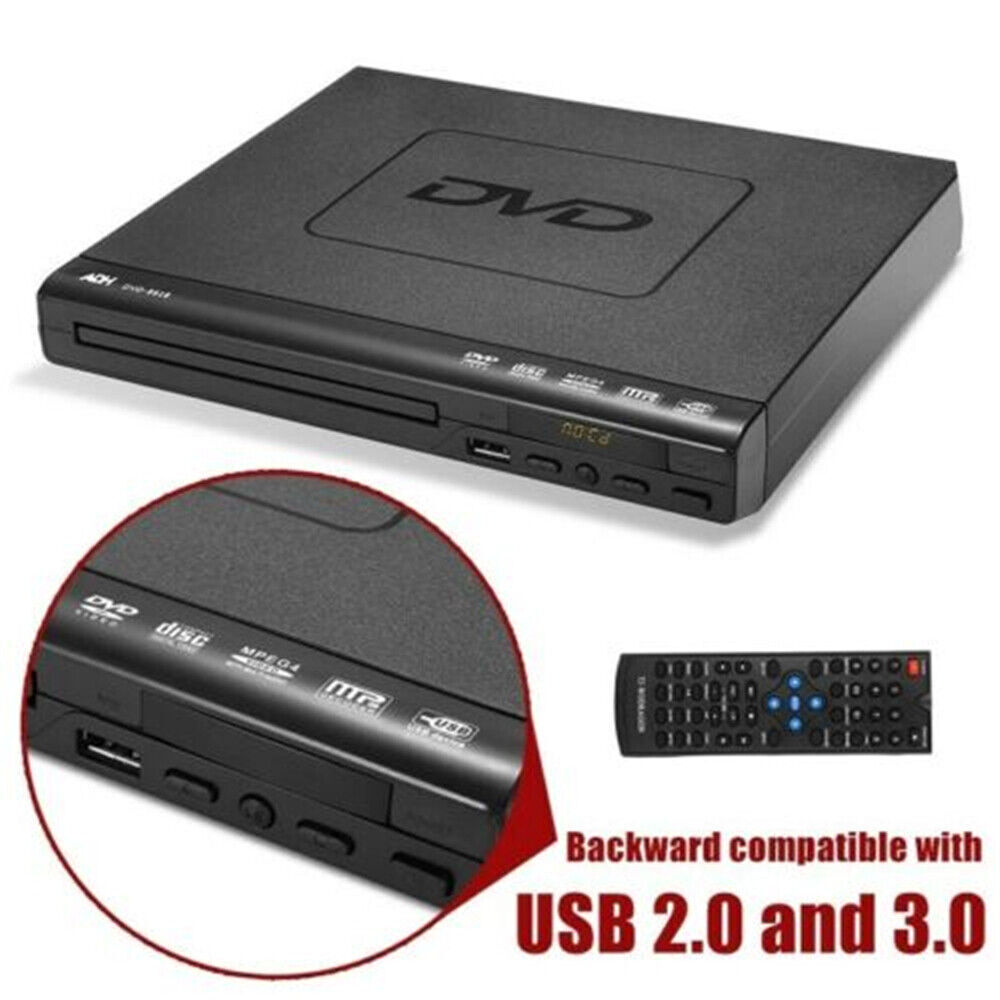 DVD Player Compact Multi Region HDCD CD VCD Music Disc Upscaling USB With Remote
