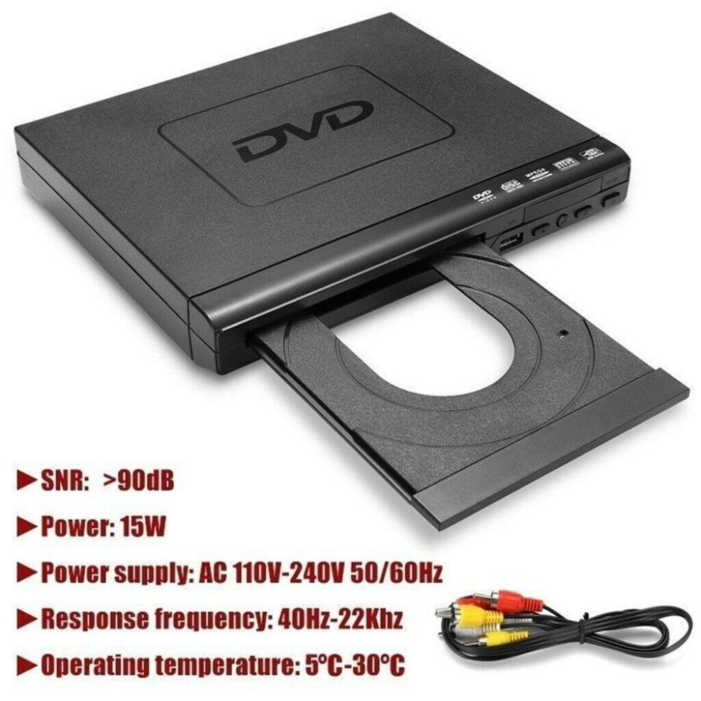 DVD Player Compact Multi Region HDCD CD VCD Music Disc Upscaling USB With Remote